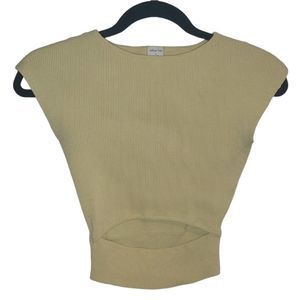 Wilfred Yacine knit crop top high neck cut out detail